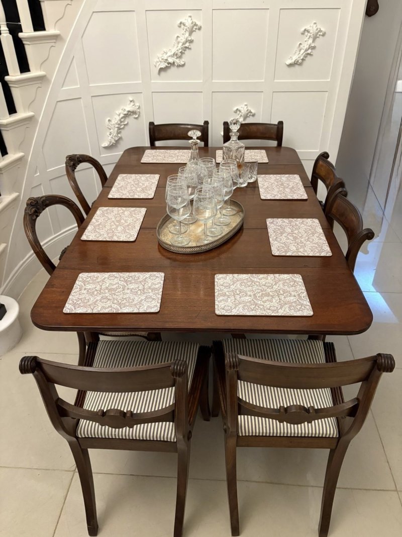 Unusual Antique 8 Seater George III Quality Mahogany Extending Pembroke Dining Table - Image 2